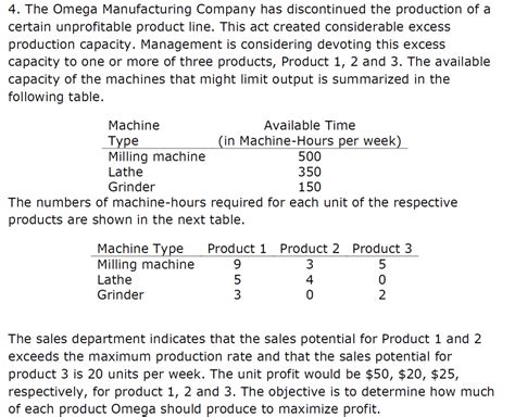 omega manufacturing management plan.